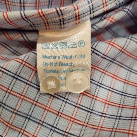 Twillory Performance Mens Shirt Sz 17.5 34-35 Tailored Fit Blue Gingham NWOT - Picture 5 of 15